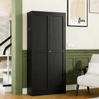 Kitchen Pantry Cabinet With 4 Adjustable Shelves, Heavy Duty Freestanding Organizer