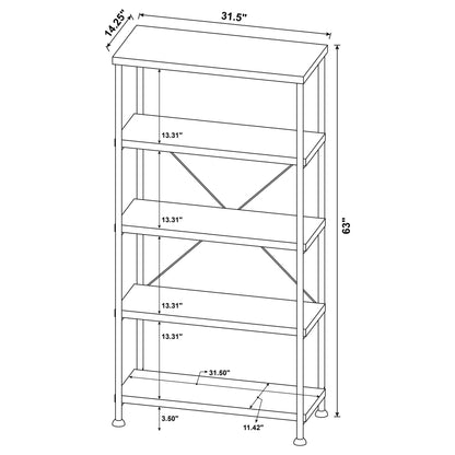 Avon - 2 Piece Computer Desk And Bookcase With 3 Drawers - Rustic Brown