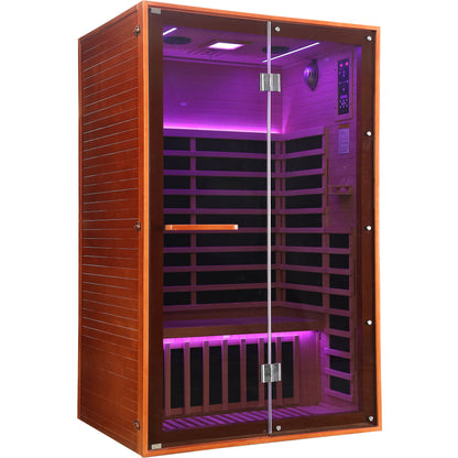 Double Sauna Room With Carbon Heating Plates - American White Oak