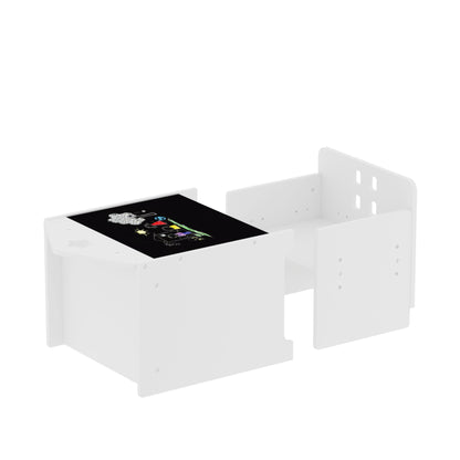 Montessori Weaning Table And Chair Set, Toddler Table With Adjustable Height - White