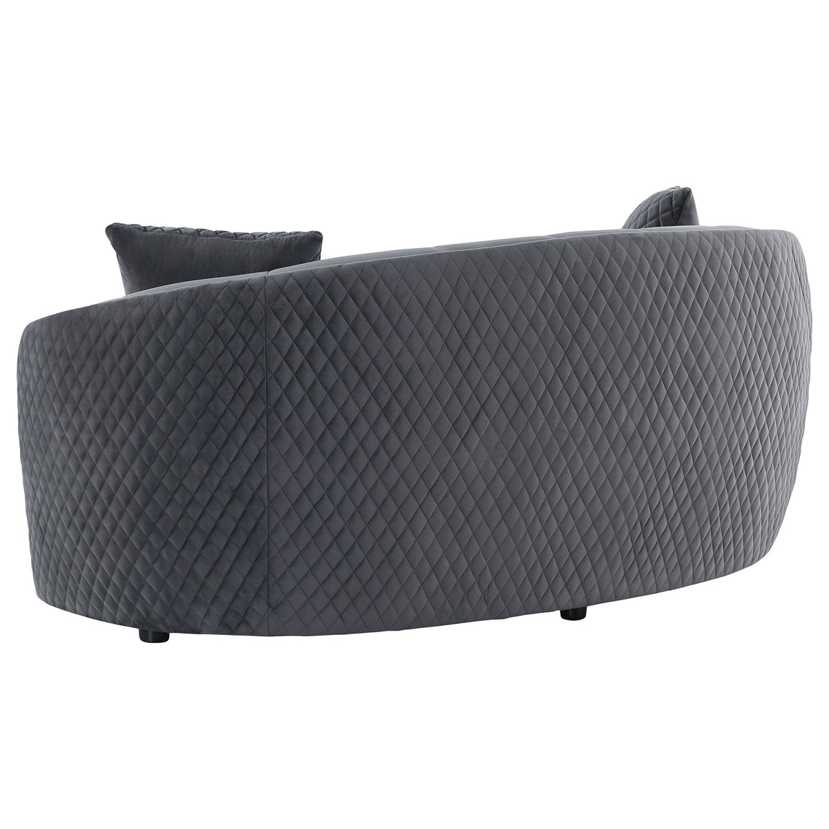 Lorraine - Upholstered Curved Loveseat - Dark Gray