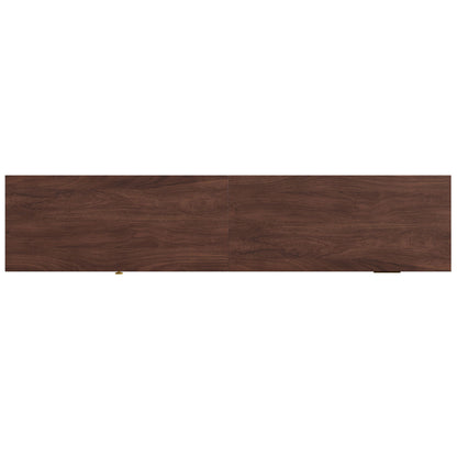TV Stand With Sliding Doors And 2 Drawers For Living Room - Dark Brown