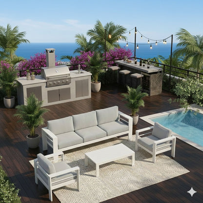 Outdoor Patio Set With All-Weather Thick Cushions