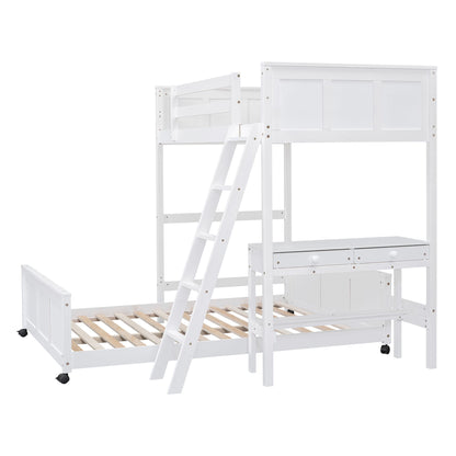 Full Over Full Bunk Bed With Desk