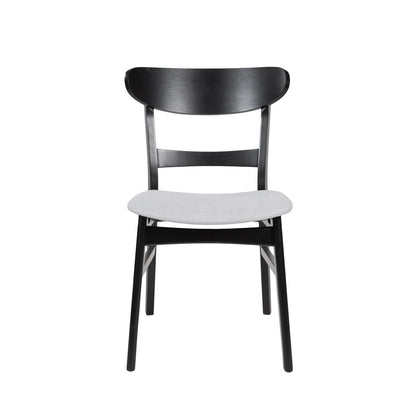 5 Piece Dining Set With 1 Table And 4 Upholstered Chairs - Black / Light Gray