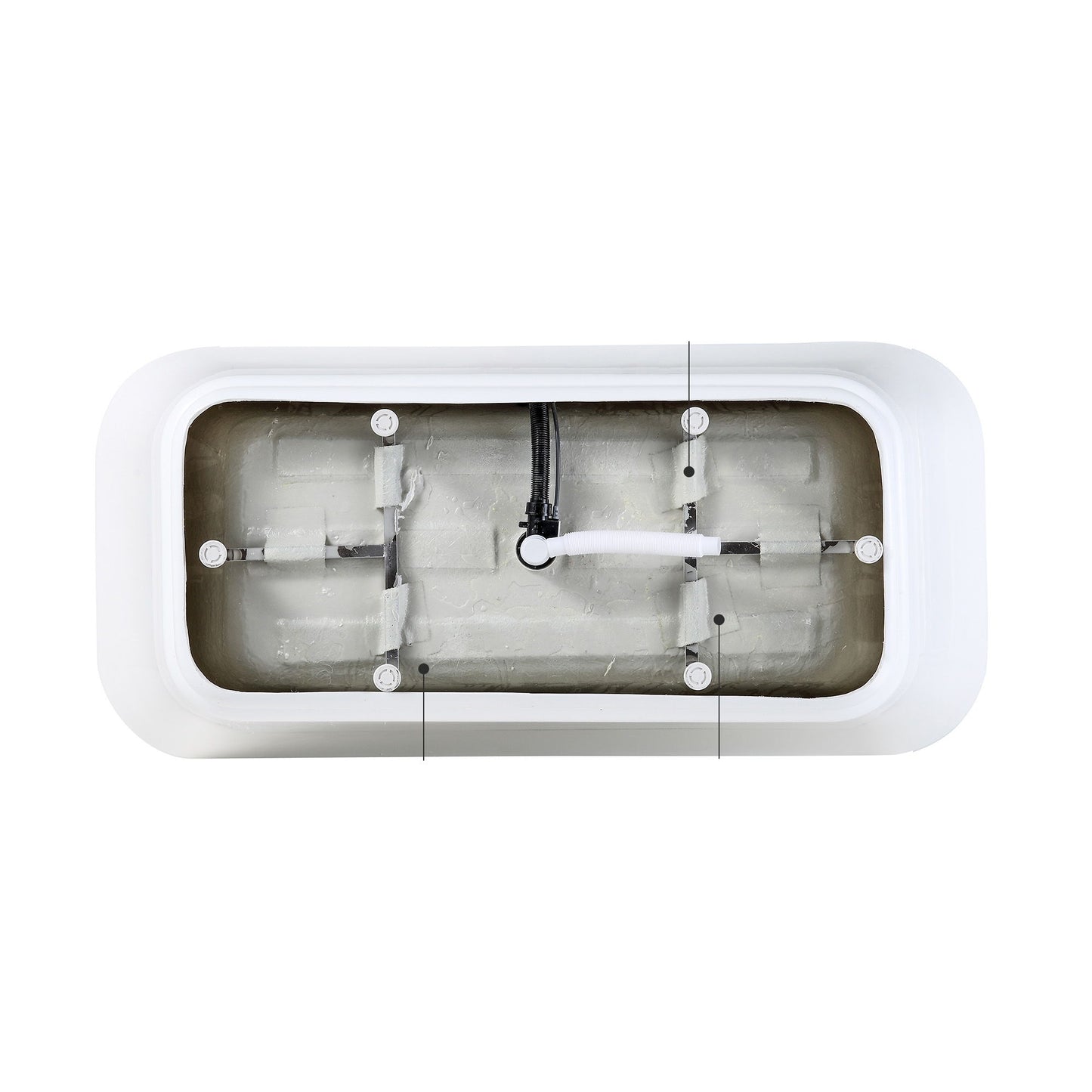 Contemporary Glossy Freestanding Bathtub With Overflow And Drain