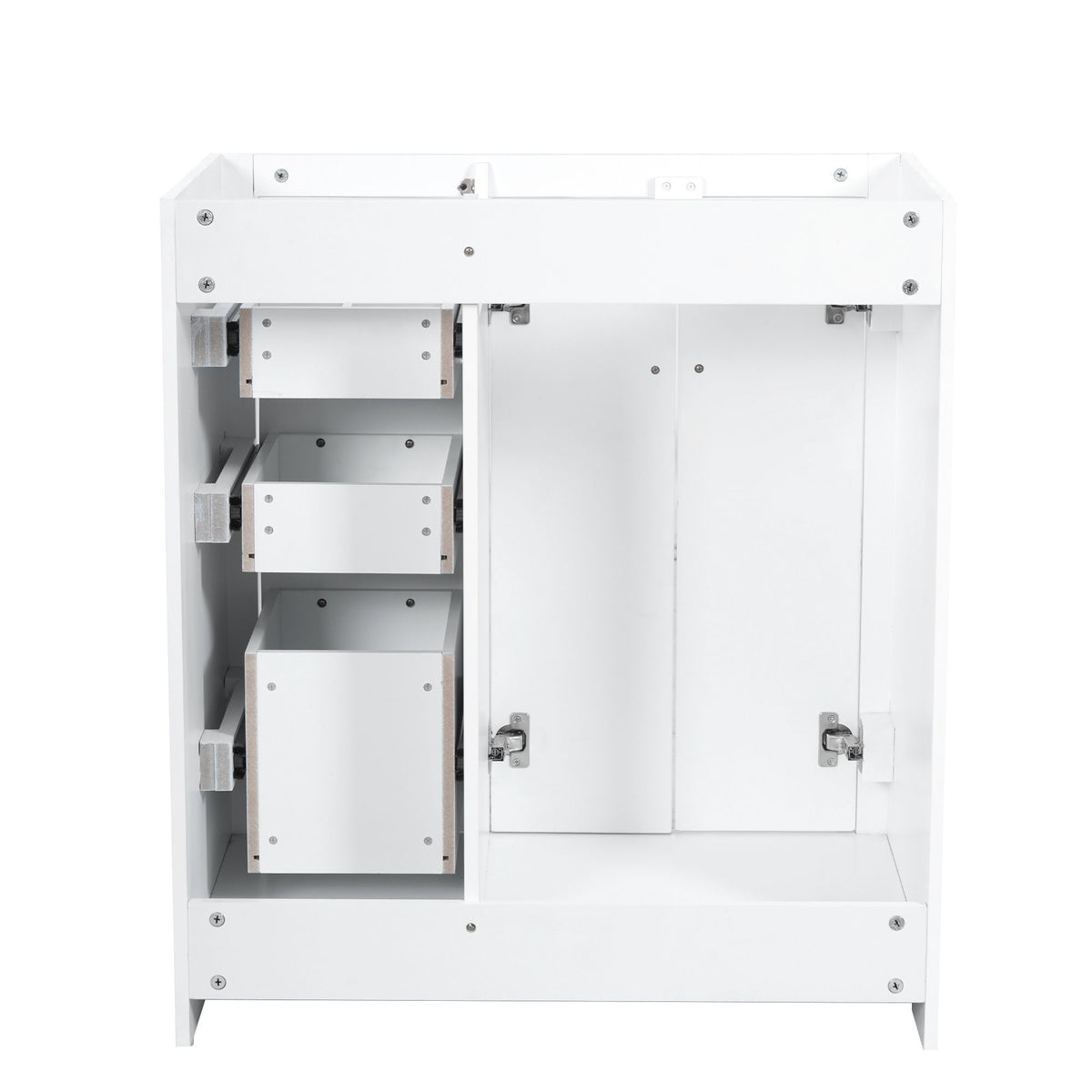 Retro Style Bathroom Vanity With 3 Drawers & Soft-Closing Doors