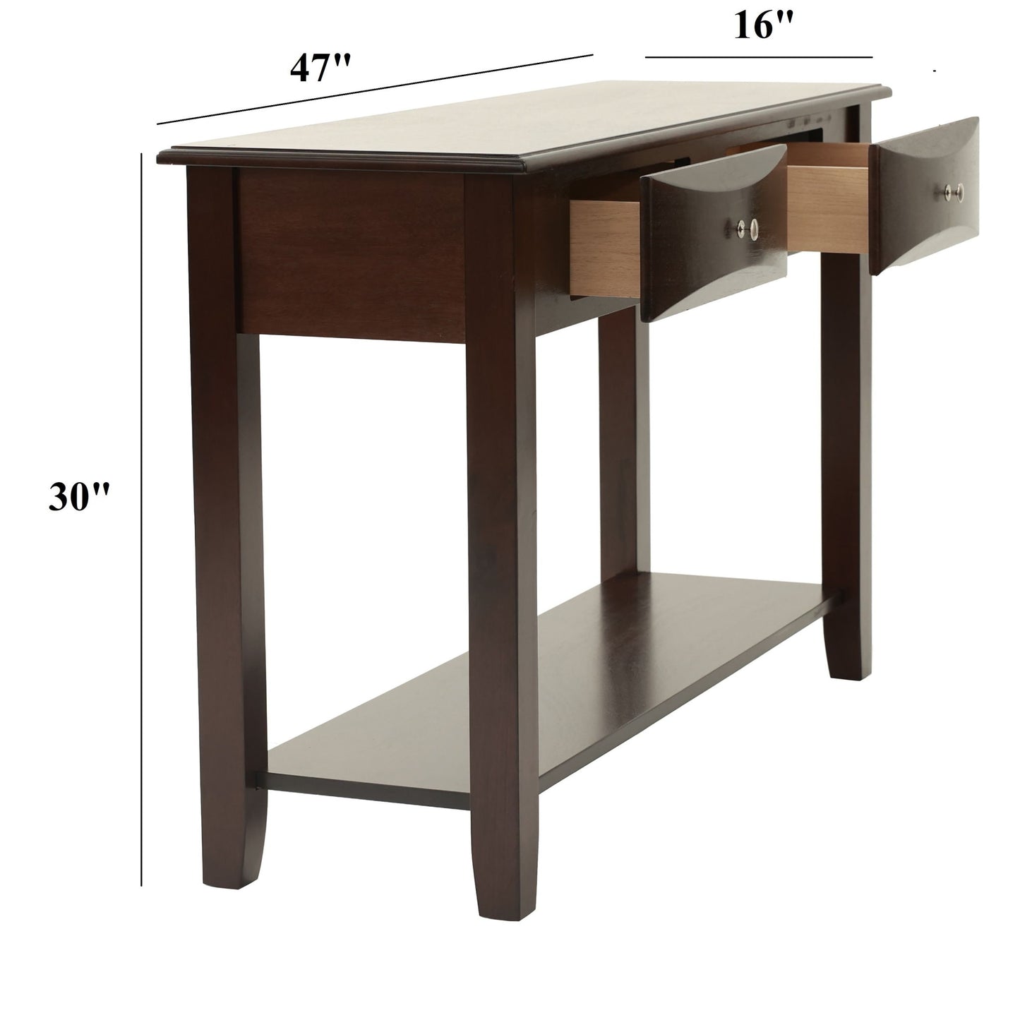 Table Set With Drawers And Open Shelf Storage