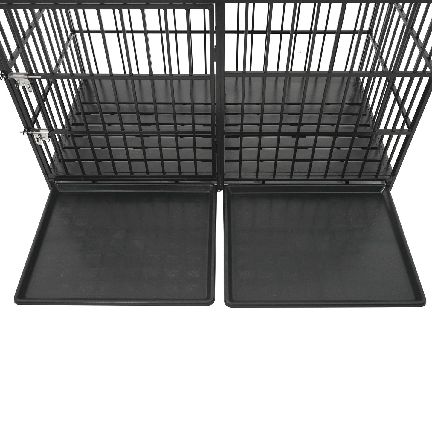 Extra Large Heavy Duty Dog Crate With Removable Pans For Dogs - Black