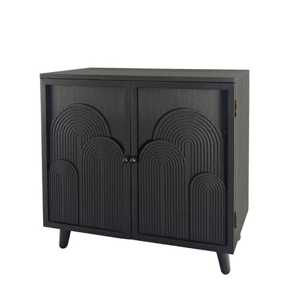 2 Door Accent Cabinet Storage Cabinet With Adjustable Shelf - Black