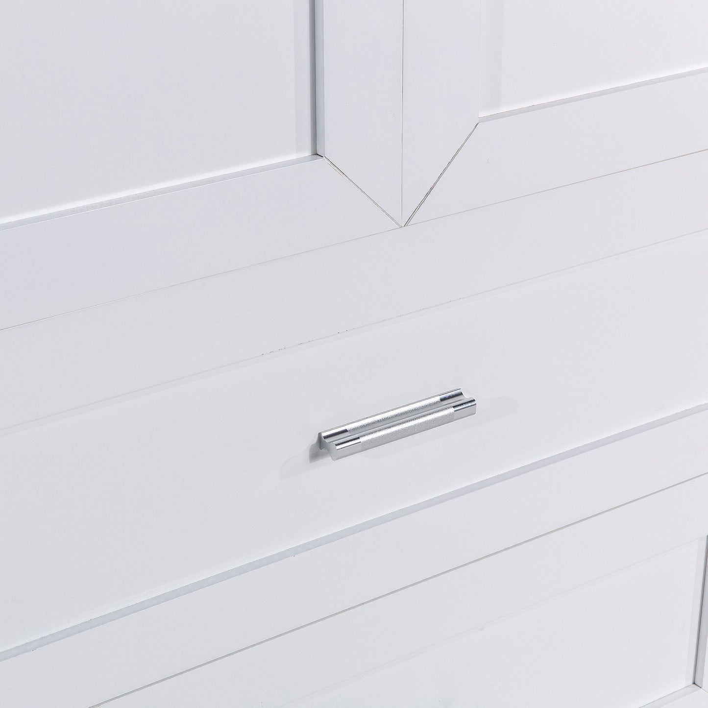 Tall Bathroom Storage Cabinet With 2 Doors And Drawers, Adjustable Shelf