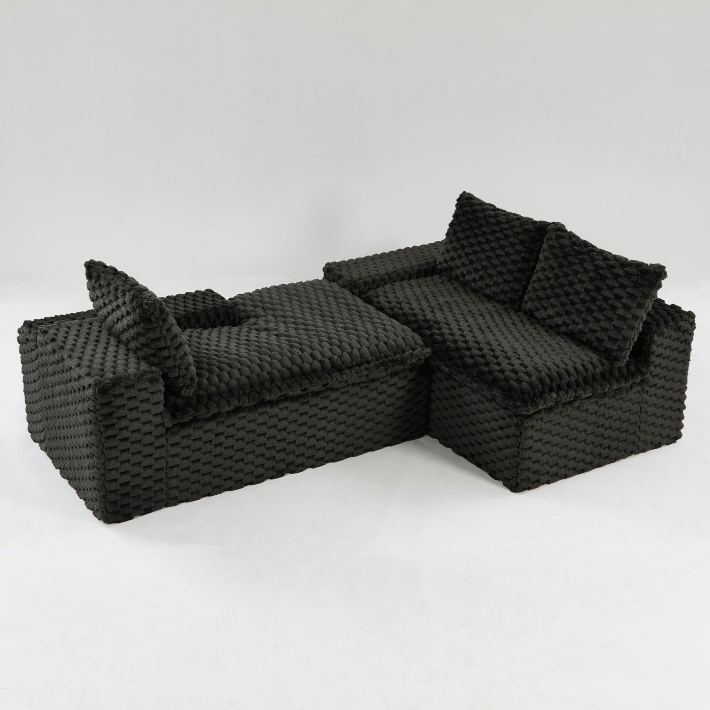 Modular Sofa, Convertible Twin Seat With Chaise Lounge