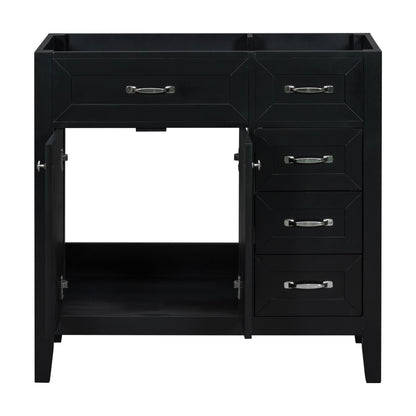 Modern Bathroom Vanity Base Only, 2 Doors And 3 Drawers