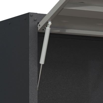 Heavy Duty Metal Wall Mounted Tool Storage Cabinet Steel Metal Garage Storage Cabinet - Black / Gray