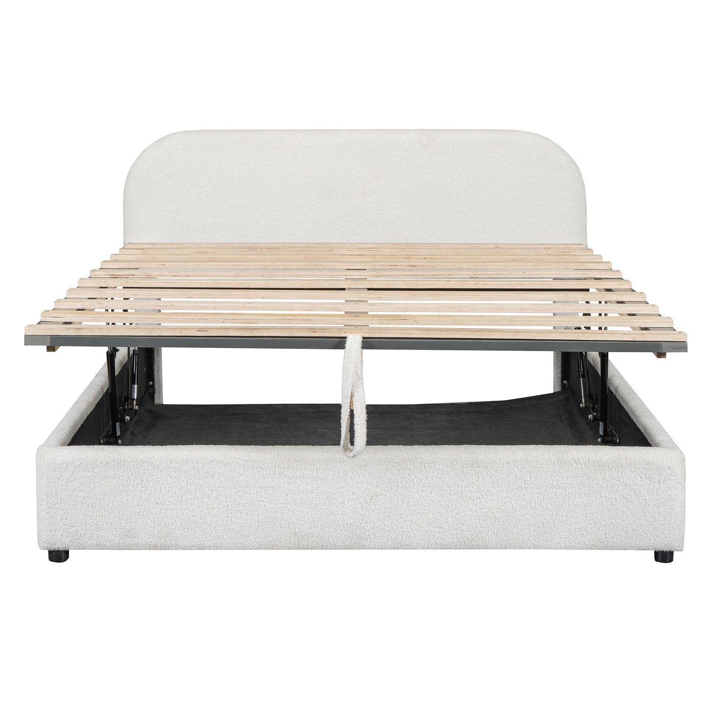 Upholstered Platform Bed With Hydraulic Storage System