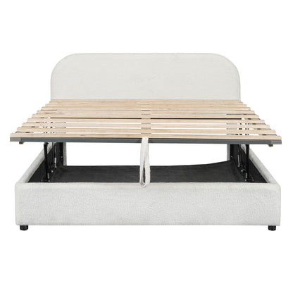 Upholstered Platform Bed With Hydraulic Storage System