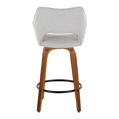 Mustang - Contemporary Fixed Height Counter Stool With Swivel With Round Footrest (Set of 2)
