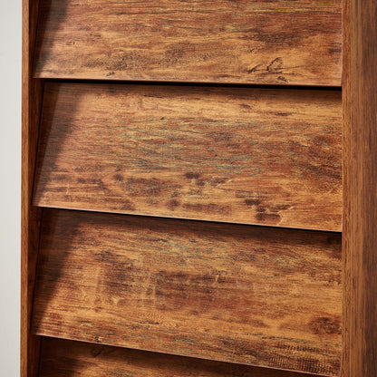 Vintage Style 4 Drawer Double Dresser With Bevel Design - Brown