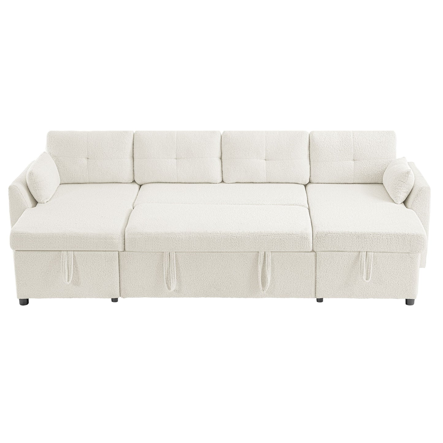 U-Shaped Sectional Sofa Bed With Storage And USB Ports