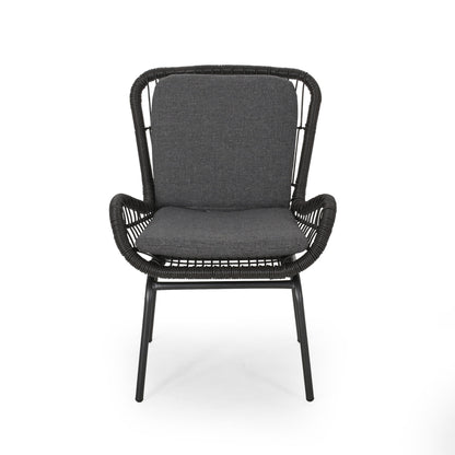 Outdoor Wicker Club Chair With Cushions (Set of 2)