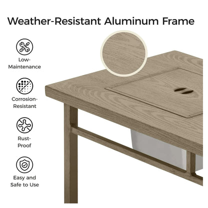 3 In 1 Outdoor Propane Fire Pit Table 50, 000 BTU With Ice Bucket