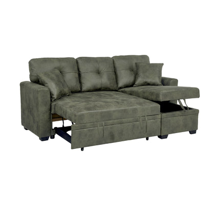 Sectional Sofa With Pull Out Bed, Reversible Chaise
