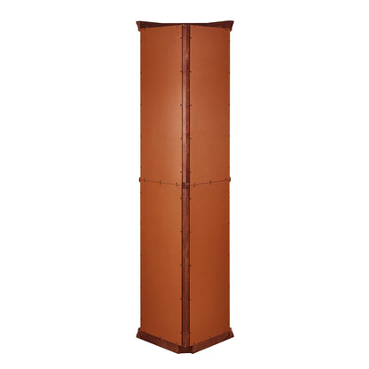 Corner Curio Cabinet With Lights, Adjustable Tempered Glass Shelves, Mirrored Back, Display Cabinet (E26 Light Bulb Not Included)