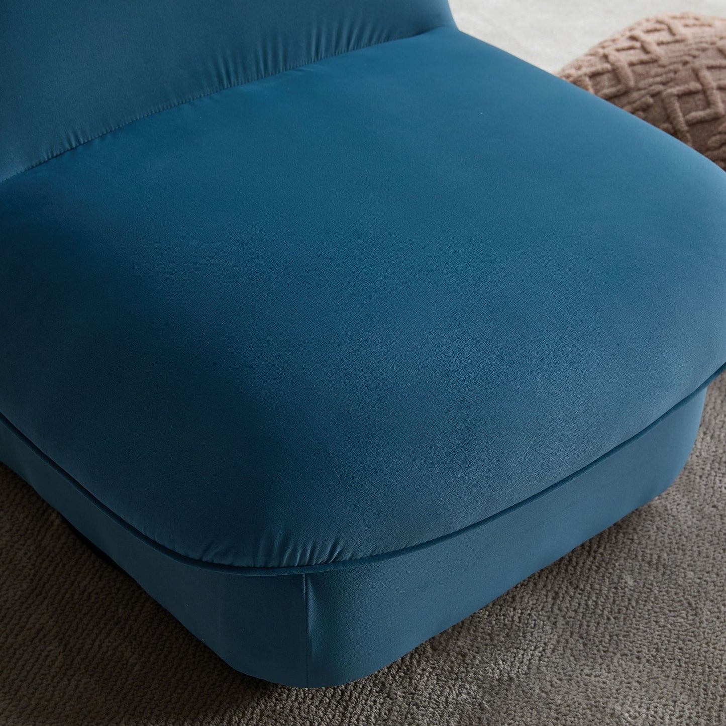 Pumpkin Shaped Swivel Accent Chair, 360 Degree Rotation For Living Room