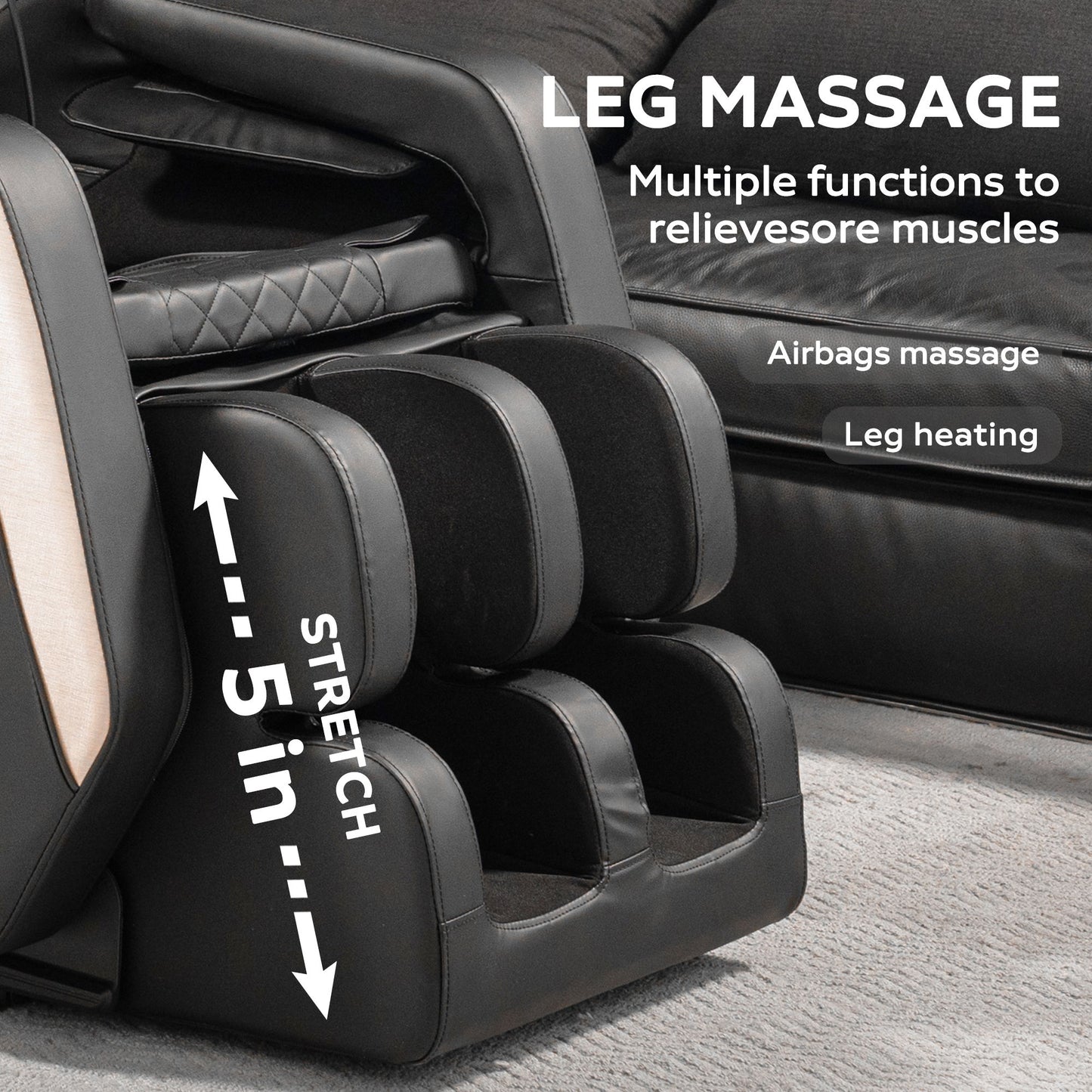 Zero Gravity Massage Chair Recliner & 10 Massage Heads And Full Body Air Pressure - Black
