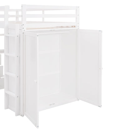 Loft Bed With Drawers, Desk, And Wardrobe