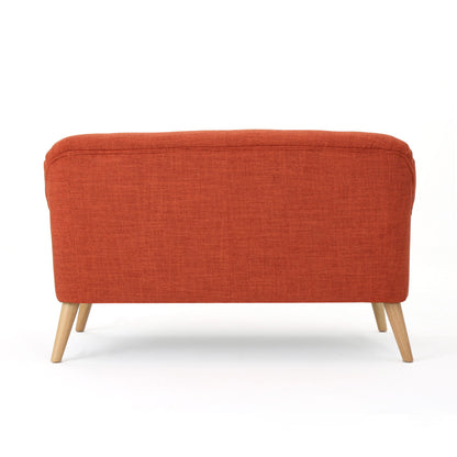 Classic Loveseat With Rolled Armrests And Button Tufting