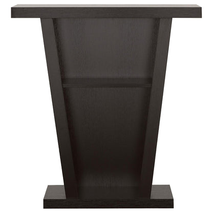 2 Shelf Console Table With V Shape Design - Brown