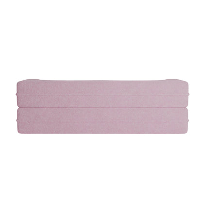 Modern Floor Sofa, With 2 Pillows, Convertible Teddy Fabric Foam Filled Bed