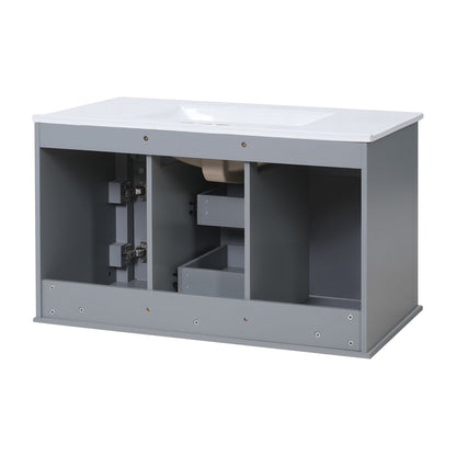 French Simple Style Wall Mounted Bathroom Cabinet With Sink