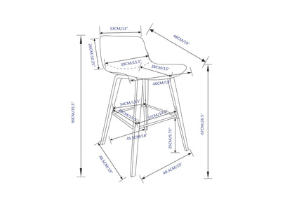 Addy - Counter Stool (Set of 2) - Distressed Brown