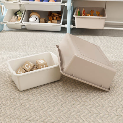 Kids Toy Storage Organizer With 2 Tier Bookshelf, Toy Storage With 12 Bins