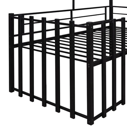Loft Bed With Roof, Window, Guardrail, Ladder