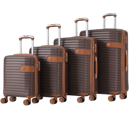 4 Piece Luggage Suitcase Set, Hard Shell Lightweight Expandable Travel Luggage With 4 Packing Cubes