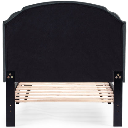 Button Tufted Bed With Nailhead Trim