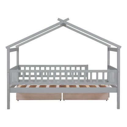 House Bed With 2 Drawers