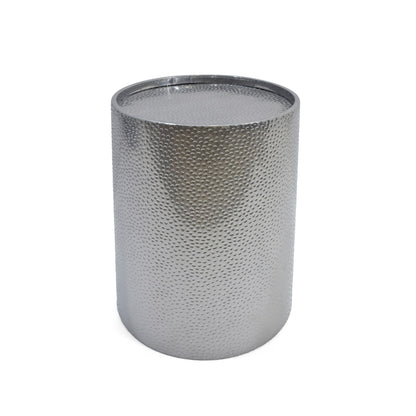 Modern Round Accent Table With Hammered Surface
