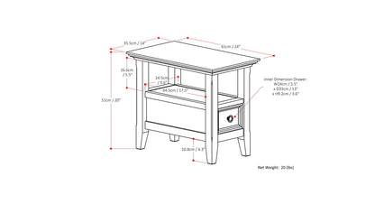 Amherst - Narrow Side Table - Hickory Brown