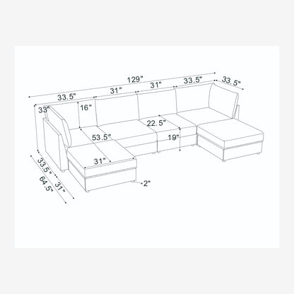 Modern Reversible Modular Sectional