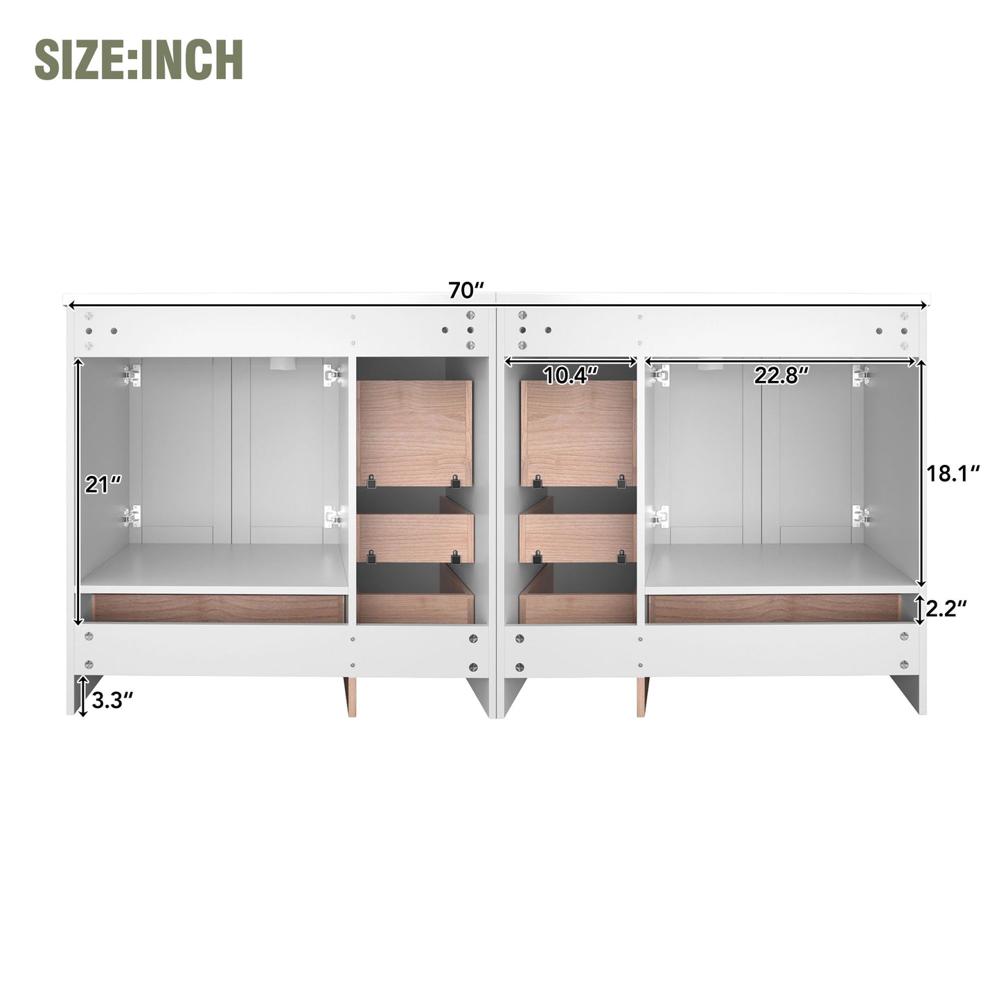 Shaker Free Standing Bathroom Vanity Cabinet & Sink, Soft Close Drawers, Soft Close Doors