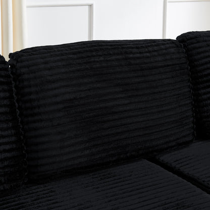 Modern Minimalist L Shape Modular Sectional Sofa, Couch