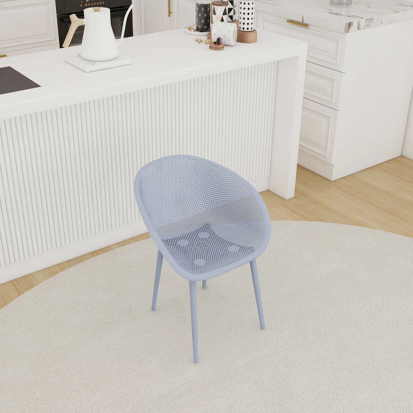2 Piece Durable Single Chair With Hollow Out Design