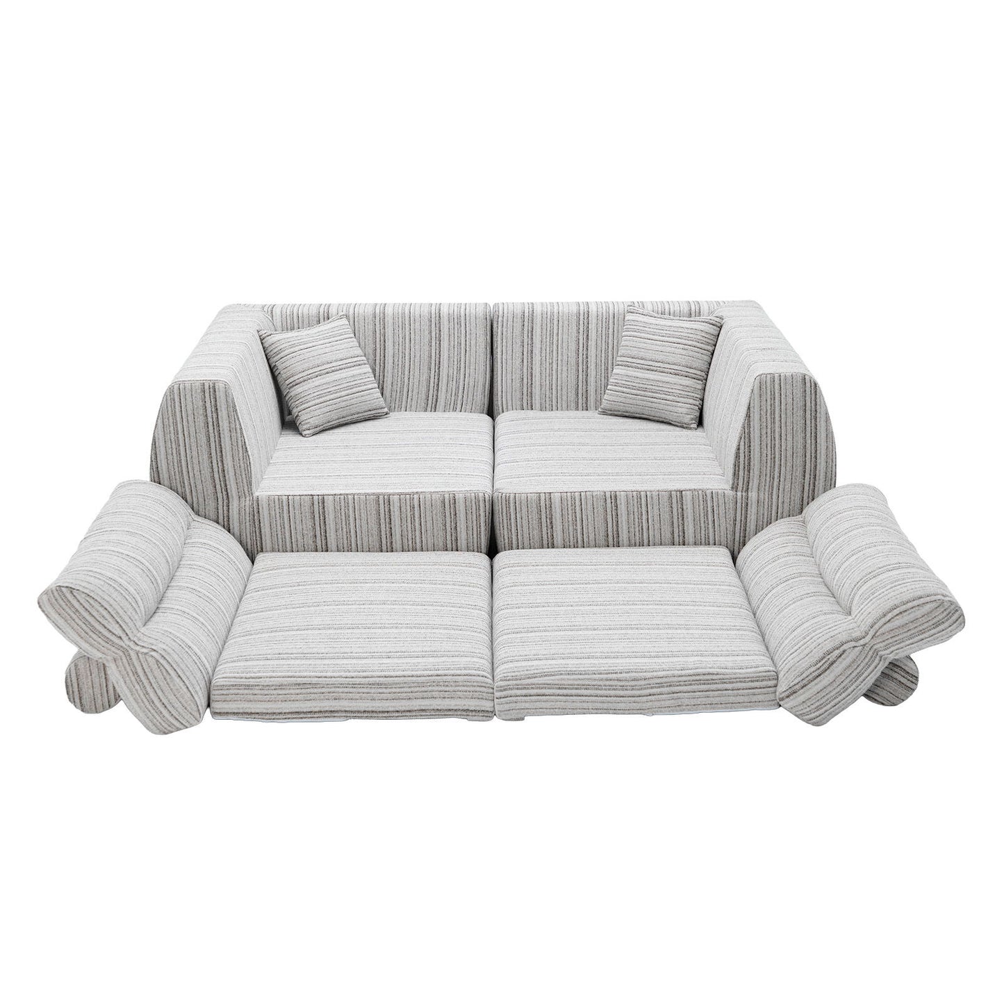 3 Seater, Couch With Throw Pillows For Living Room