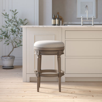 Rustic Elegance Backless Swivel Stool