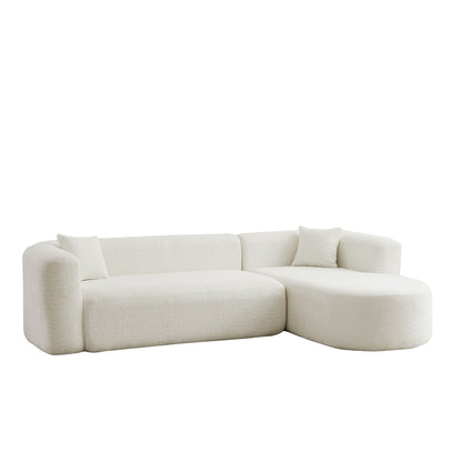 L - Shape Boneless Cloud Couch With 2 Throw Pillows For Living Room