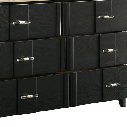 Opel - 6 Drawer Dresser - Black